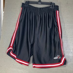 AND-1 Basketball Shorts Atheltic dri fit black red